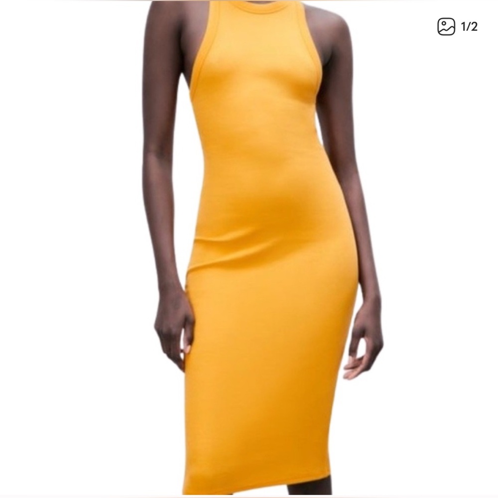 ZARA • Rib Knit Midi Tank Dress • Sz S